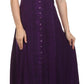 Sakkas Aisley Floral Embroidered Sleeveless Adjustable Strap Button Up Dress
