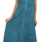Sakkas Aisley Floral Embroidered Sleeveless Adjustable Strap Button Up Dress