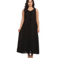 Sakkas Stella Long Tank Top Adjustable Caftan Corset Dress With Embroidery