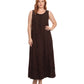 Sakkas Stella Long Tank Top Adjustable Caftan Corset Dress With Embroidery