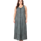 Sakkas Stella Long Tank Top Adjustable Caftan Corset Dress With Embroidery