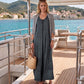 Sakkas Stella Long Tank Top Adjustable Caftan Corset Dress With Embroidery