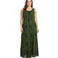 Sakkas Stella Long Tank Top Adjustable Caftan Corset Dress With Embroidery