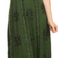 Sakkas Stella Long Tank Top Adjustable Caftan Corset Dress With Embroidery
