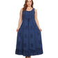 Sakkas Stella Long Tank Top Adjustable Caftan Corset Dress With Embroidery