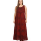 Sakkas Stella Long Tank Top Adjustable Caftan Corset Dress With Embroidery