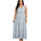 Sakkas Stella Long Tank Top Adjustable Caftan Corset Dress With Embroidery