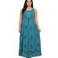 Sakkas Stella Long Tank Top Adjustable Caftan Corset Dress With Embroidery