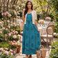 Sakkas Stella Long Tank Top Adjustable Caftan Corset Dress With Embroidery