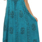 Sakkas Stella Long Tank Top Adjustable Caftan Corset Dress With Embroidery