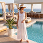 Sakkas Stella Long Tank Top Adjustable Caftan Corset Dress With Embroidery