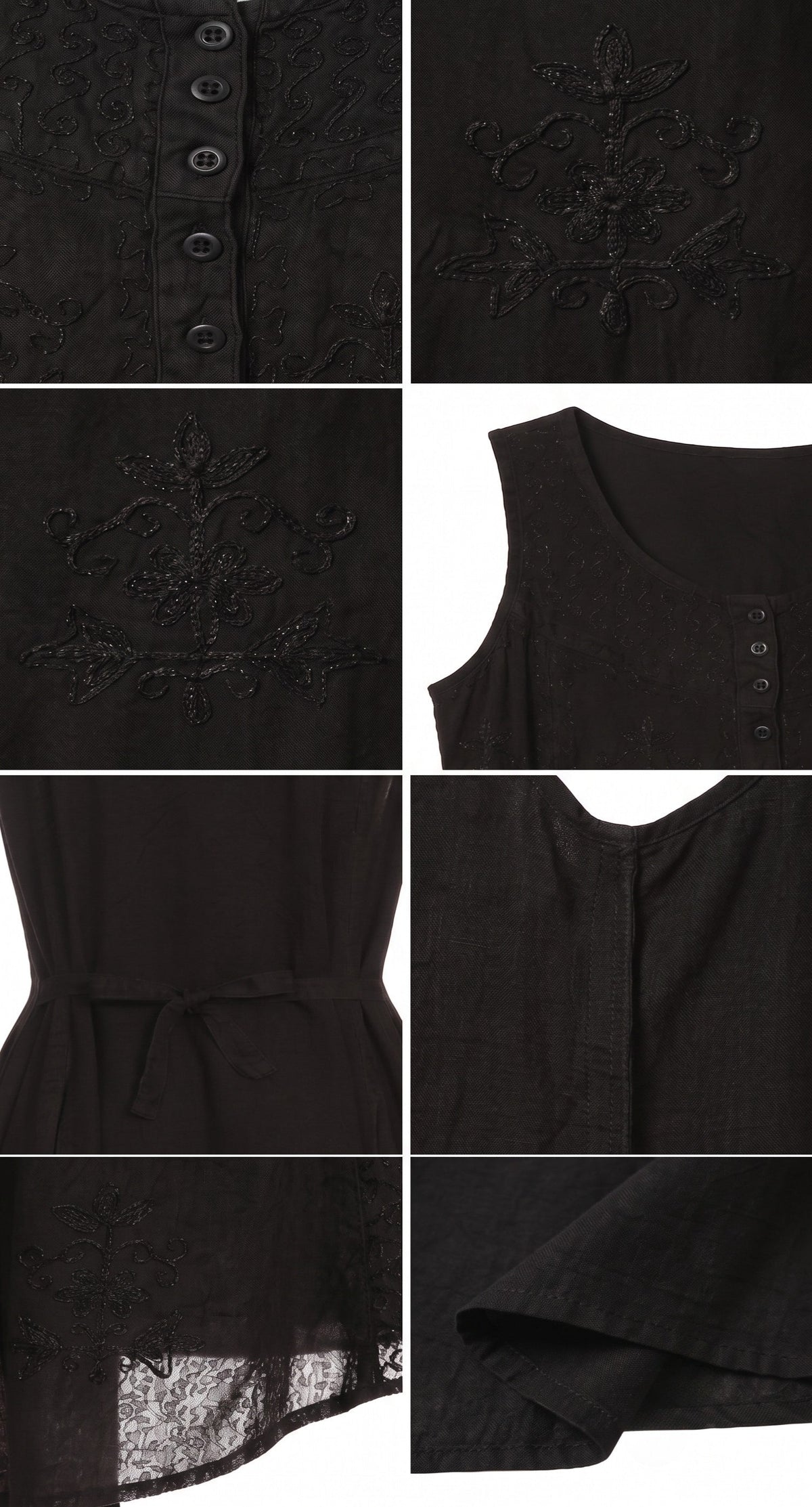 Sakkas Beverlee Embroidered Button Down Sleeveless Caftan Dress