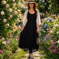 Sakkas Beverlee Embroidered Button Down Sleeveless Caftan Dress