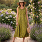 Sakkas Beverlee Embroidered Button Down Sleeveless Caftan Dress