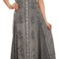 Sakkas Beverlee Embroidered Button Down Sleeveless Caftan Dress