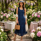 Sakkas Beverlee Embroidered Button Down Sleeveless Caftan Dress