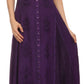 Sakkas Beverlee Embroidered Button Down Sleeveless Caftan Dress