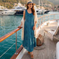 Sakkas Beverlee Embroidered Button Down Sleeveless Caftan Dress