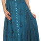 Sakkas Beverlee Embroidered Button Down Sleeveless Caftan Dress