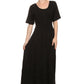 Sakkas Dannee Adjustable Cap Sleeve Caftan Long Embroidered Stonewashed Dress