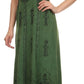 Sakkas Dannee Adjustable Cap Sleeve Caftan Long Embroidered Stonewashed Dress