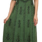 Sakkas Dannee Adjustable Cap Sleeve Caftan Long Embroidered Stonewashed Dress