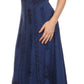 Sakkas Dannee Adjustable Cap Sleeve Caftan Long Embroidered Stonewashed Dress
