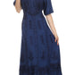 Sakkas Dannee Adjustable Cap Sleeve Caftan Long Embroidered Stonewashed Dress