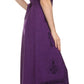 Sakkas Dannee Adjustable Cap Sleeve Caftan Long Embroidered Stonewashed Dress