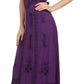Sakkas Dannee Adjustable Cap Sleeve Caftan Long Embroidered Stonewashed Dress