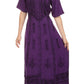 Sakkas Dannee Adjustable Cap Sleeve Caftan Long Embroidered Stonewashed Dress