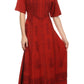 Sakkas Dannee Adjustable Cap Sleeve Caftan Long Embroidered Stonewashed Dress