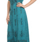 Sakkas Dannee Adjustable Cap Sleeve Caftan Long Embroidered Stonewashed Dress