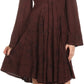 Vestido bohemio Sakkas Addyson de manga larga con cuello caído y bordados