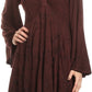 Vestido bohemio Sakkas Addyson de manga larga con cuello caído y bordados