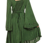 Vestido bohemio Sakkas Addyson de manga larga con cuello caído y bordados