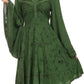 Vestido bohemio Sakkas Addyson de manga larga con cuello caído y bordados