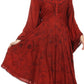 Vestido bohemio Sakkas Addyson de manga larga con cuello caído y bordados