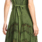 Sakkas Azalea Stonewashed Rayon Embroidery Corset Style Dress