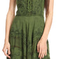 Sakkas Azalea Stonewashed Rayon Embroidery Corset Style Dress