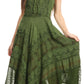 Sakkas Azalea Stonewashed Rayon Embroidery Corset Style Dress
