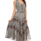Sakkas Azalea Stonewashed Rayon Embroidery Corset Style Dress