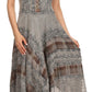 Sakkas Azalea Stonewashed Rayon Embroidery Corset Style Dress