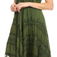 Sakkas Mila Long Corset Embroidered Cap Sleeve Dress With Adjustable Waist