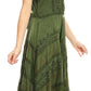 Sakkas Mila Long Corset Embroidered Cap Sleeve Dress With Adjustable Waist