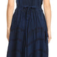 Sakkas Mila Long Corset Embroidered Cap Sleeve Dress With Adjustable Waist