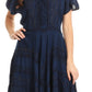 Sakkas Mila Long Corset Embroidered Cap Sleeve Dress With Adjustable Waist