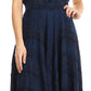 Sakkas Mila Long Corset Embroidered Cap Sleeve Dress With Adjustable Waist