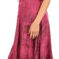 Sakkas Mila Long Corset Embroidered Cap Sleeve Dress With Adjustable Waist