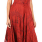 Sakkas Mila Long Corset Embroidered Cap Sleeve Dress With Adjustable Waist
